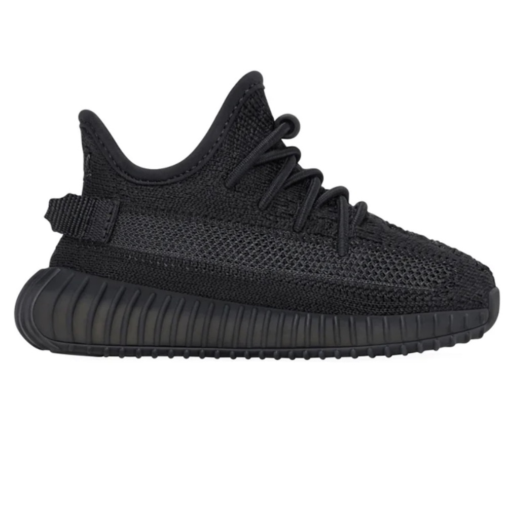 Adidas Black Sneakers with Knit Upper and Ribbed Design